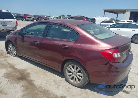 2012 Honda Civic Ex z USA, uszkodzony, nr VIN 2HGFB2F82CH546524